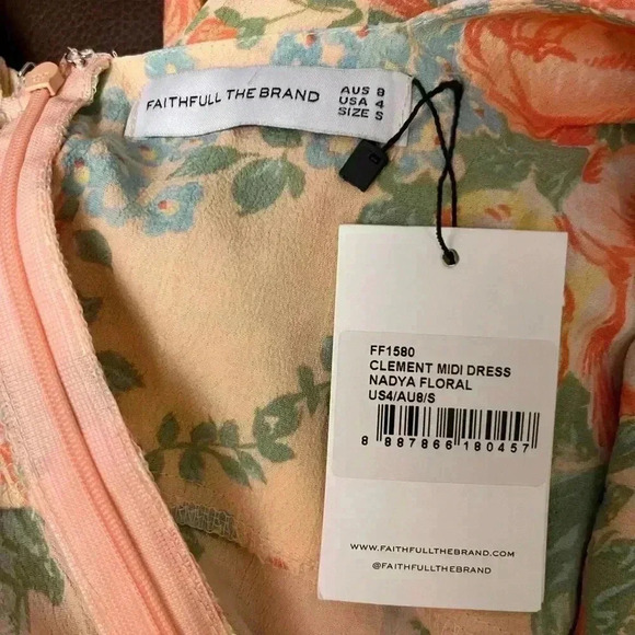 NWT Faithfull the Brand Clement Midi Dress Nadya Floral 4 - Picture 9 of 9